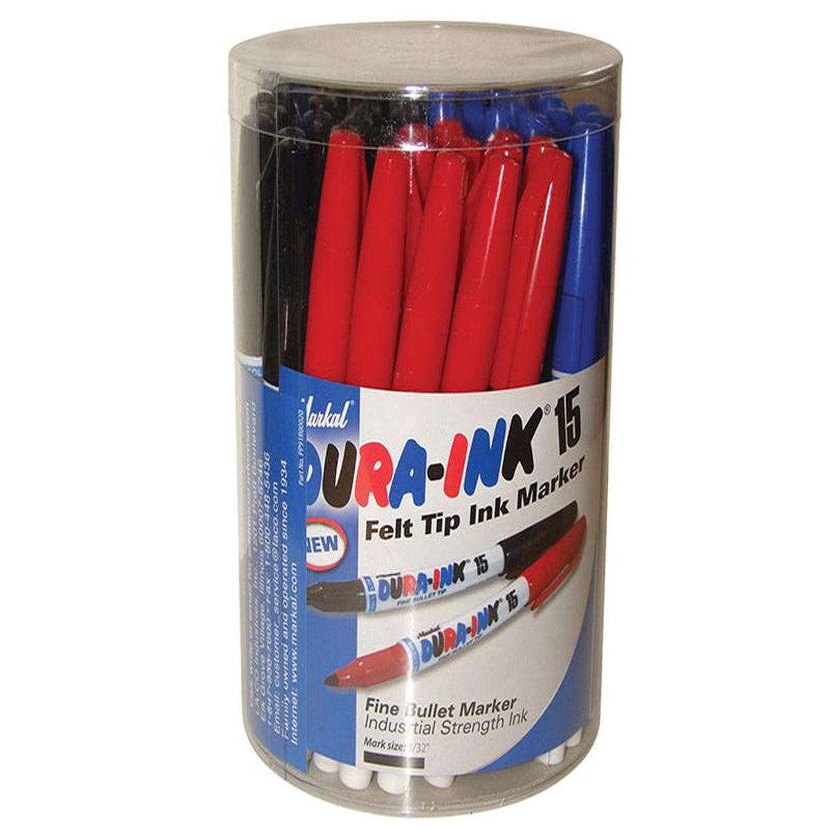 DURA-INK 15 Fine Tip Marker Mixed Colours (Tub 48)