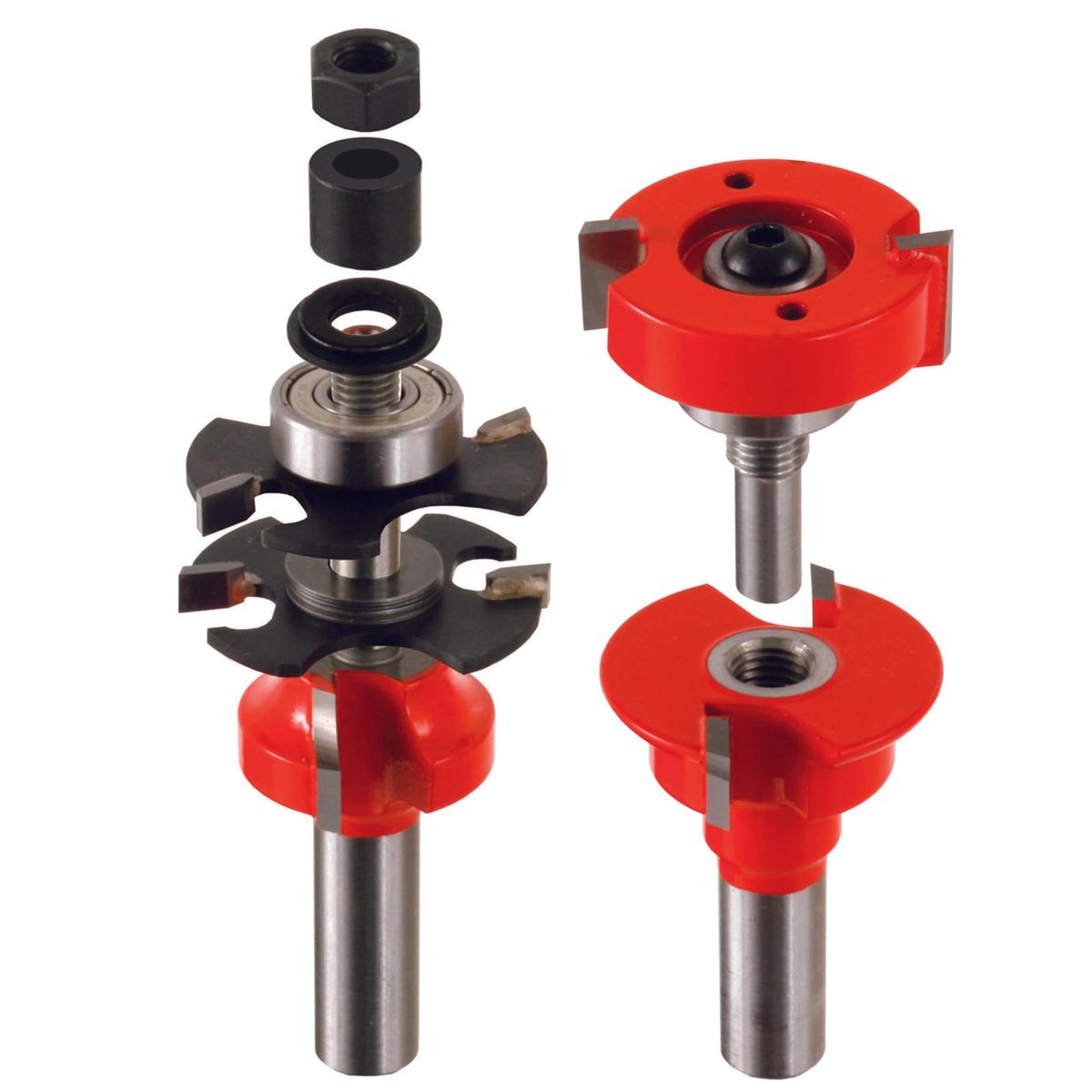 Adjustable Tenon 2-Piece Rail And Stile Router Bit Set Round Profile 12 Shank