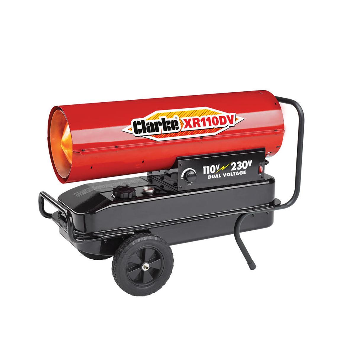 Clarke XR110DV 293kW dieselparaffin dual voltage industrial space heater (110V230V)