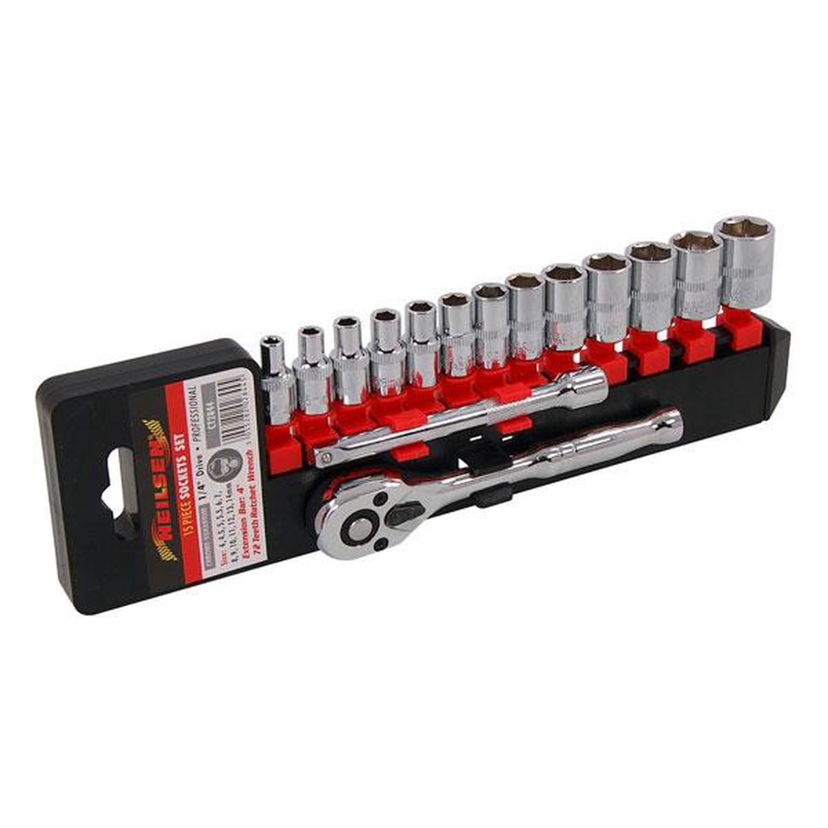 Neilsen CT2844 Socket Set 14in Dr 15pc (On Rail)