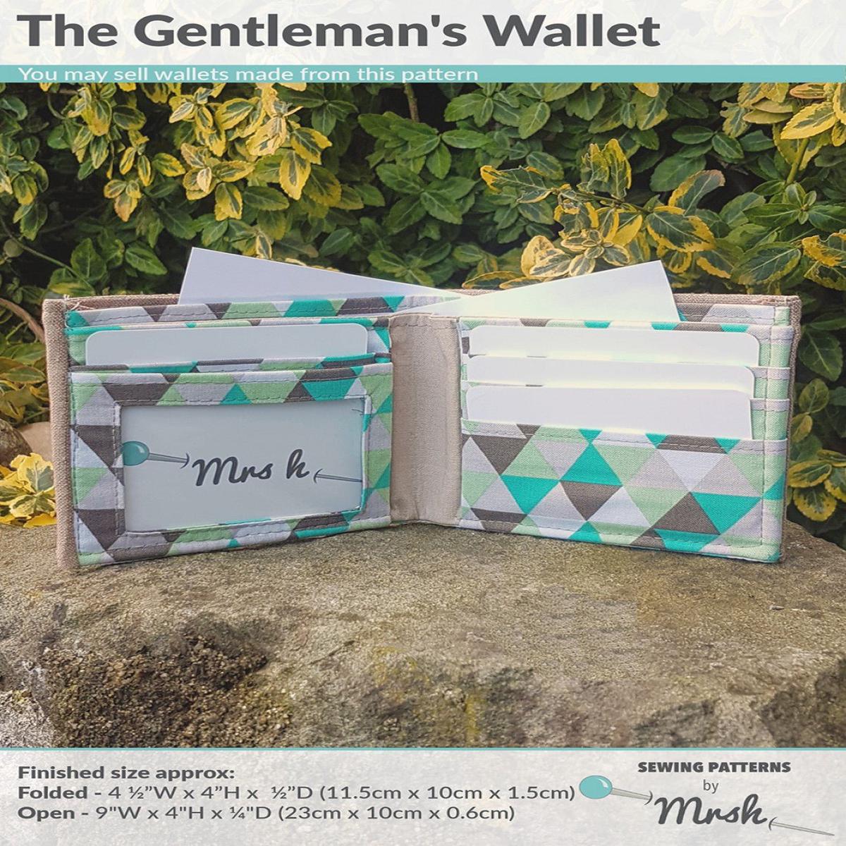 The Gentlemans Wallet by Sewing Patterns by Mrs H (Printed Paper Pattern)