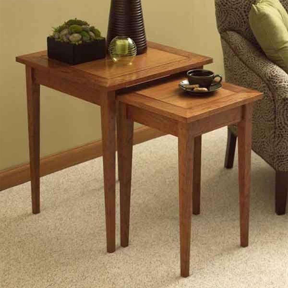 Downloadable Woodworking Project Plan to Build Perfect-Pair of Nesting Tables
