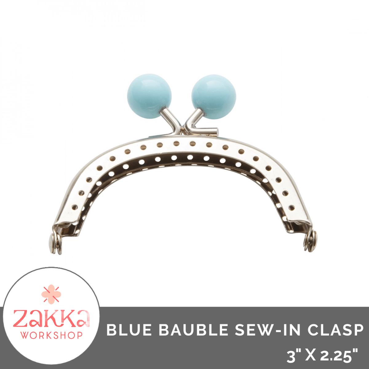 Light Blue Bauble Sew-In Clasp 3 x 2 14 from Zakka Workshop