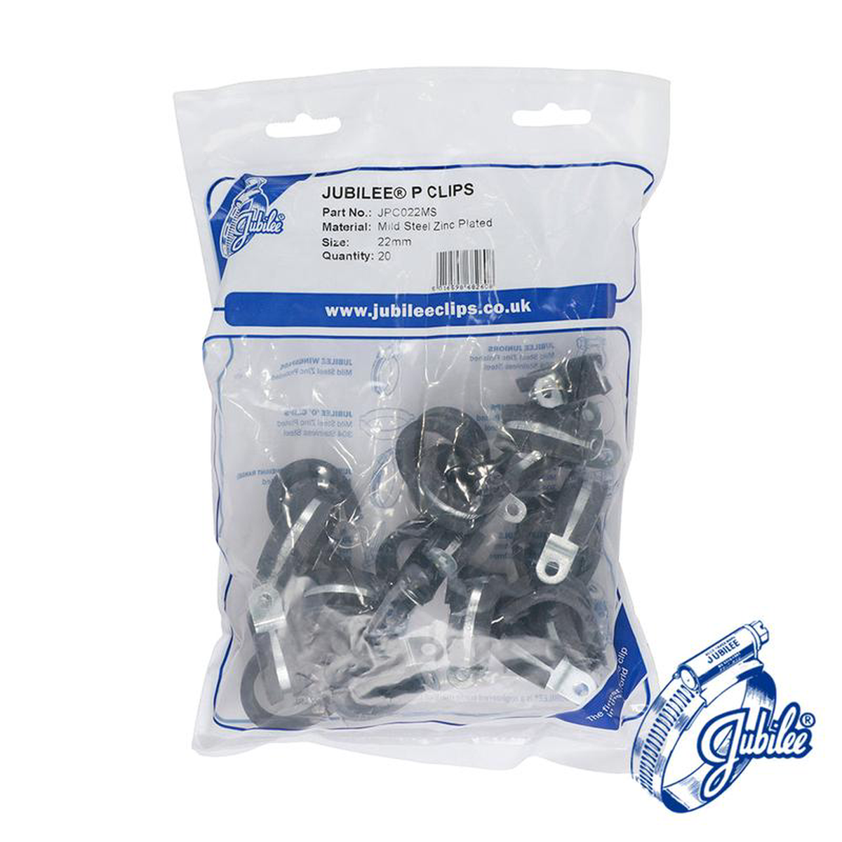 Jubilee P Clip 22mm Mild Steel