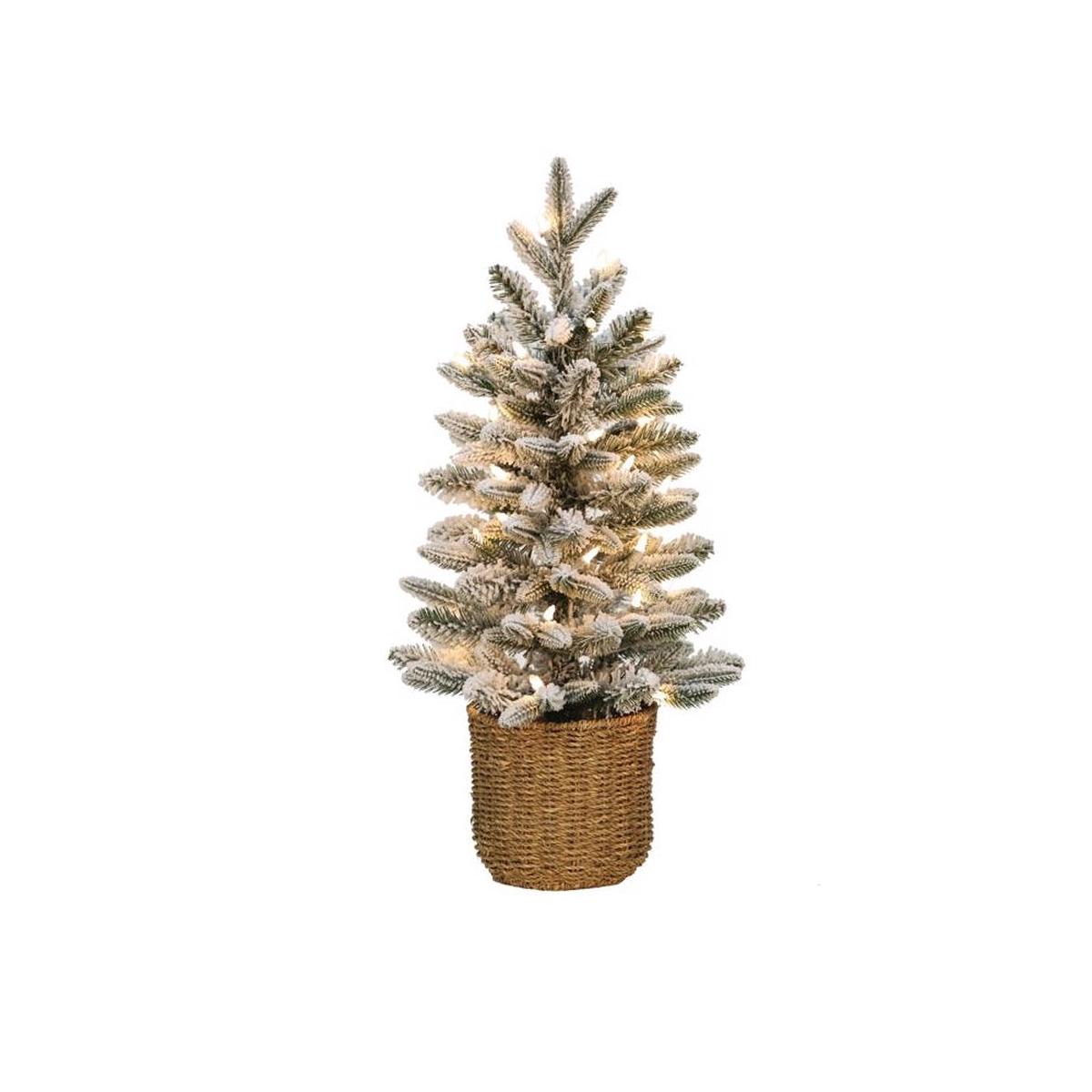Celebrations J20F-115-LC Flocked Christmas Tree 2 Feet