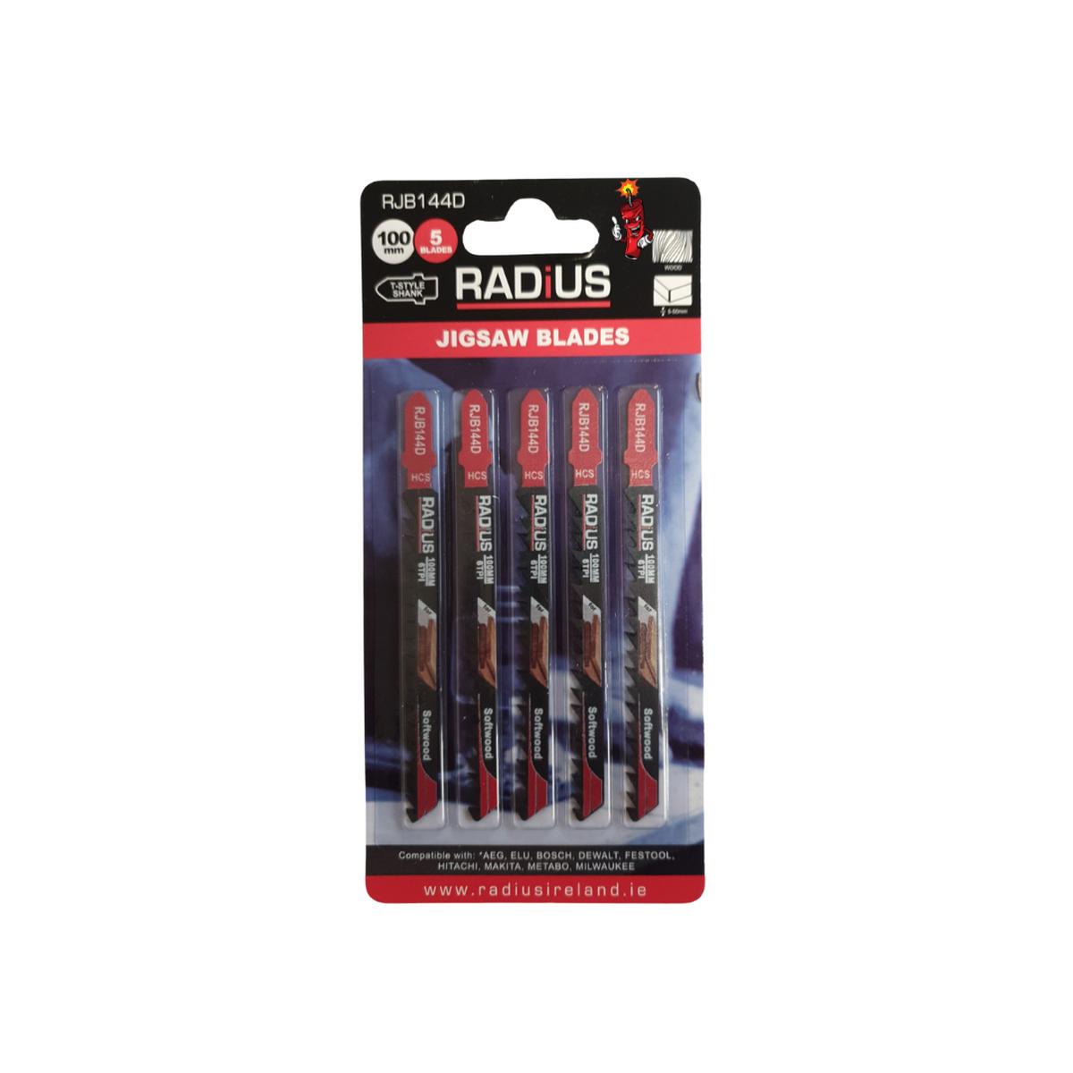 100mm 6TPI - Radius 144D Jigsaw Blades (wood cutting)