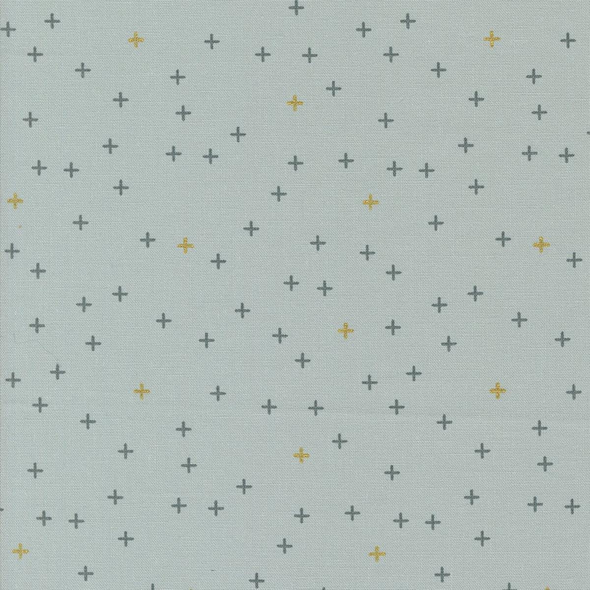 A Bit of a Plus Metallic in Silver Shimmer by Moda (14 yard)