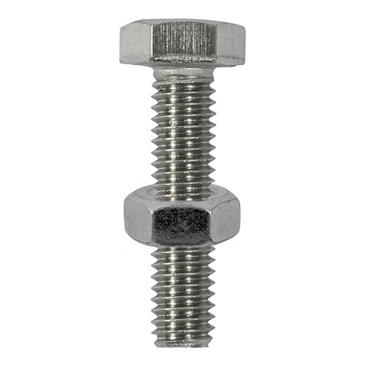TIMCO Set Screws DIN933 Hex 038 Nut DIN934 Silver A2 Stainless Steel 8211 M10 x 30