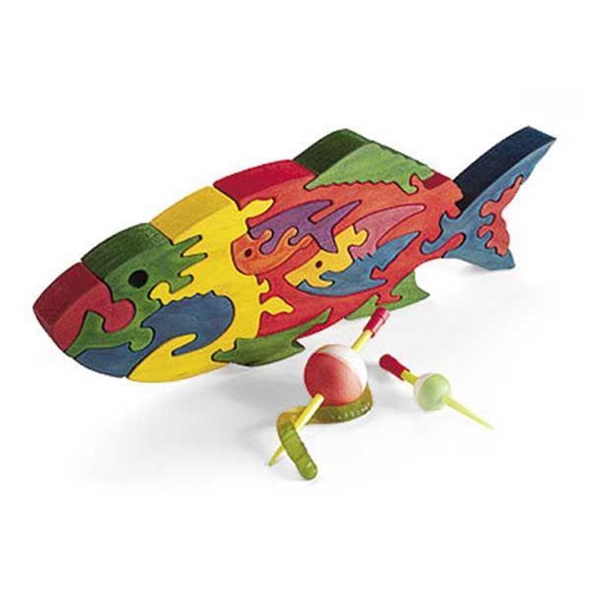 Downloadable Woodworking Project Plan to Build Scrollsawn Fishy Puzzle