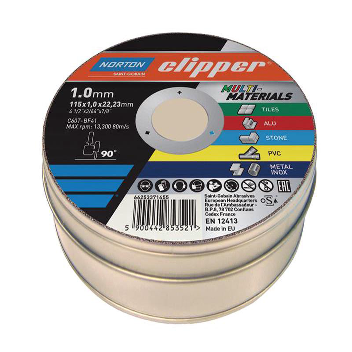 Clipper Multi-Materials Cutting Discs 115 x 2223mm (Tin of 10)
