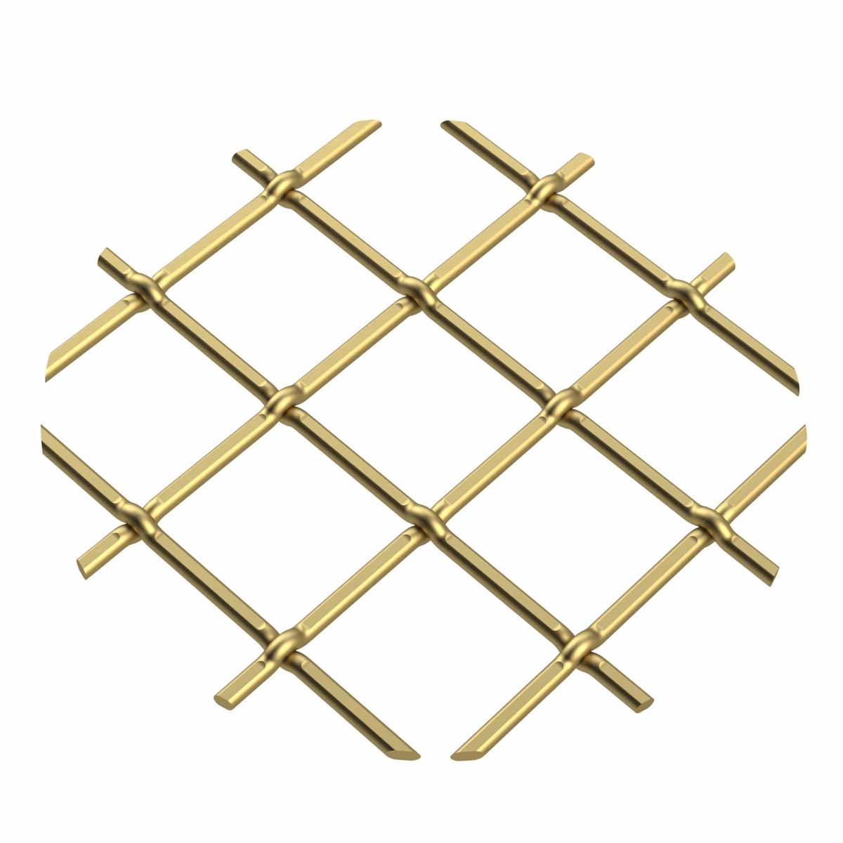 75 Multi-Crimp Single Diamond Decorative Grille - Satin Brass 36 W x 48 L Sheet