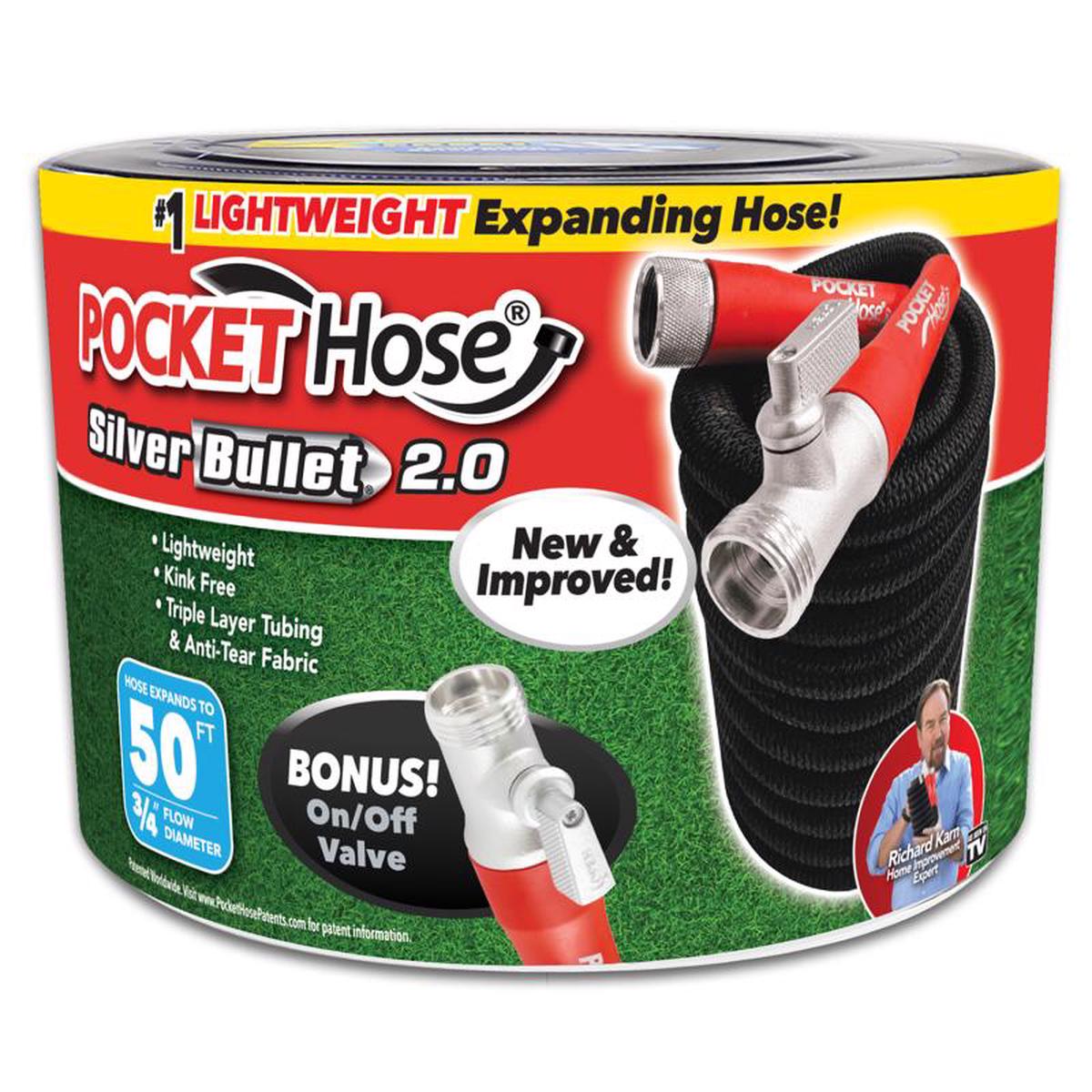 Pocket Hose Silver Bullet 20 34 in D X 50 ft L Medium Duty Expandable Flexible Garden Hose