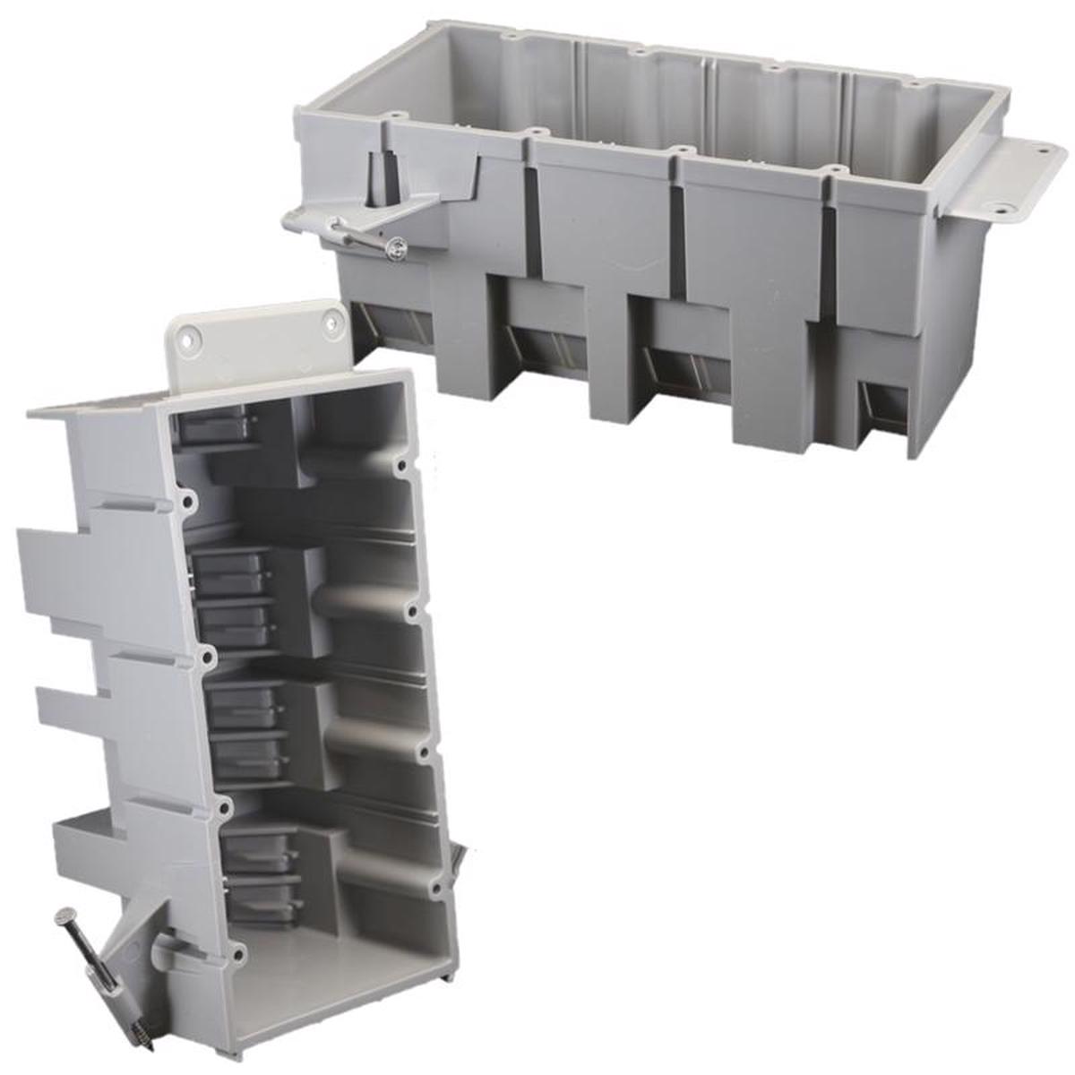 Cantex EZ64QN-HW EZ Box New Work Rectangle Outlet Box Gray