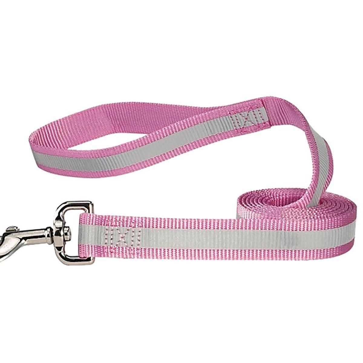 Guardian Gear ZA985 66 75 Reflective Dog Lead 6 ft L 1 in W Nylon Line Pink Fastening Method Swivel Clip