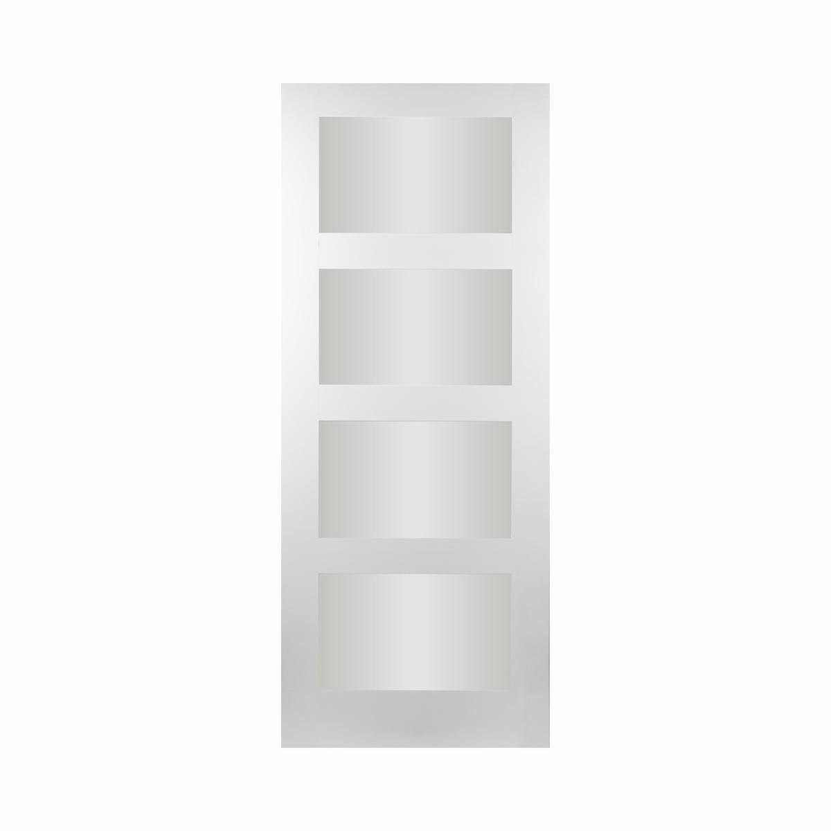 SEADEC Columbus White 4 Panel Glass Clear Glass White Primed (42MM)
