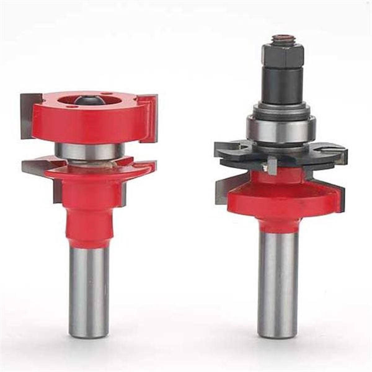99-764 Adjustable Tenon 2-Piece Rail And Stile Router Router Bit Set Bevel Profile 12 Shank