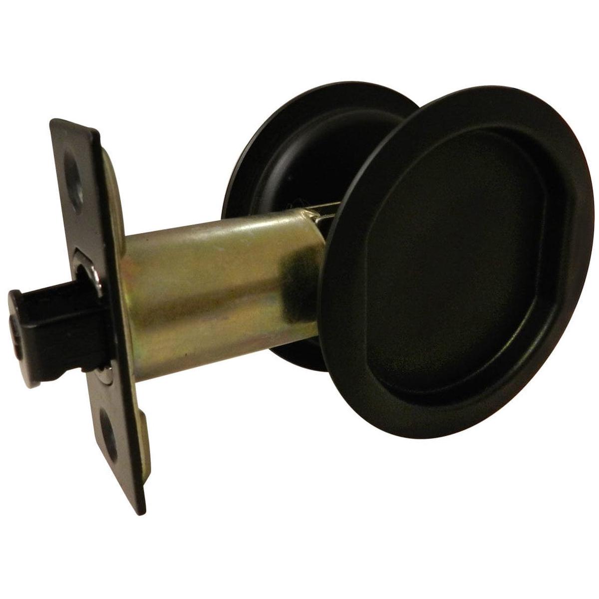 2-716 (62 mm) Pocket Door Pull Round Flat Black Passage