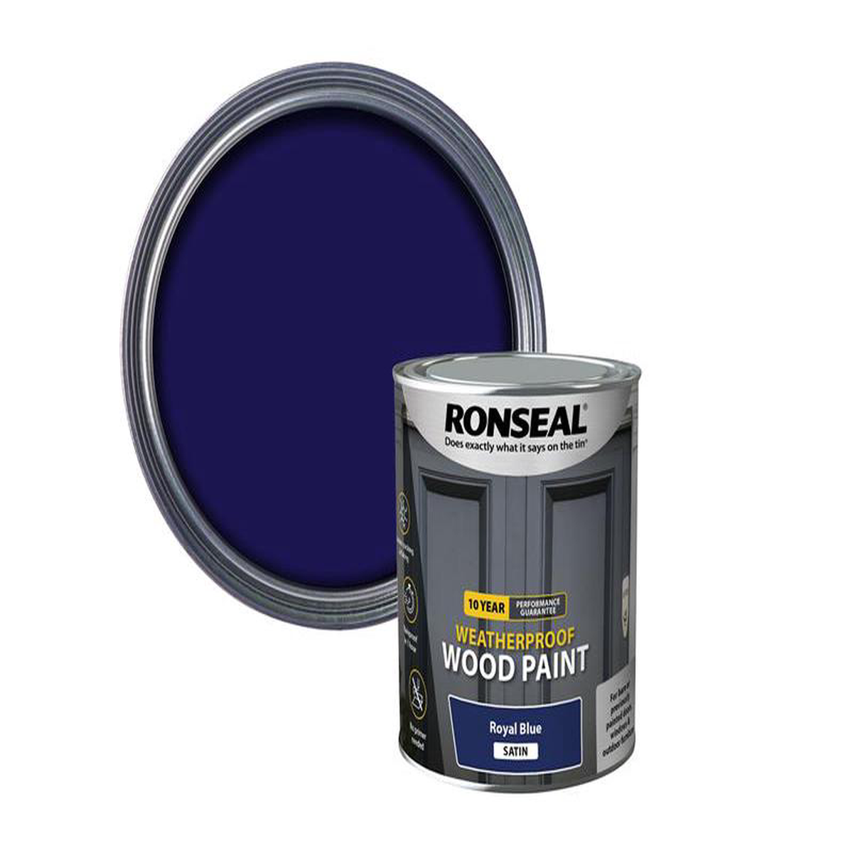 10 Year Weatherproof Wood Paint Royal Blue Satin 750ml
