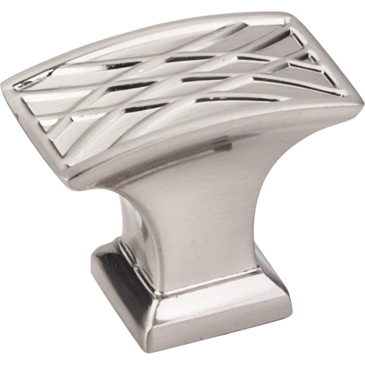 Aberdeen Rectangle Lined Knob 1-12 OL Satin Nickel