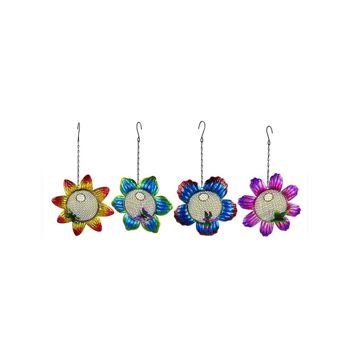 Alpine LJJ1308A Flower Hanging Bird Feeder Metal 17 inches