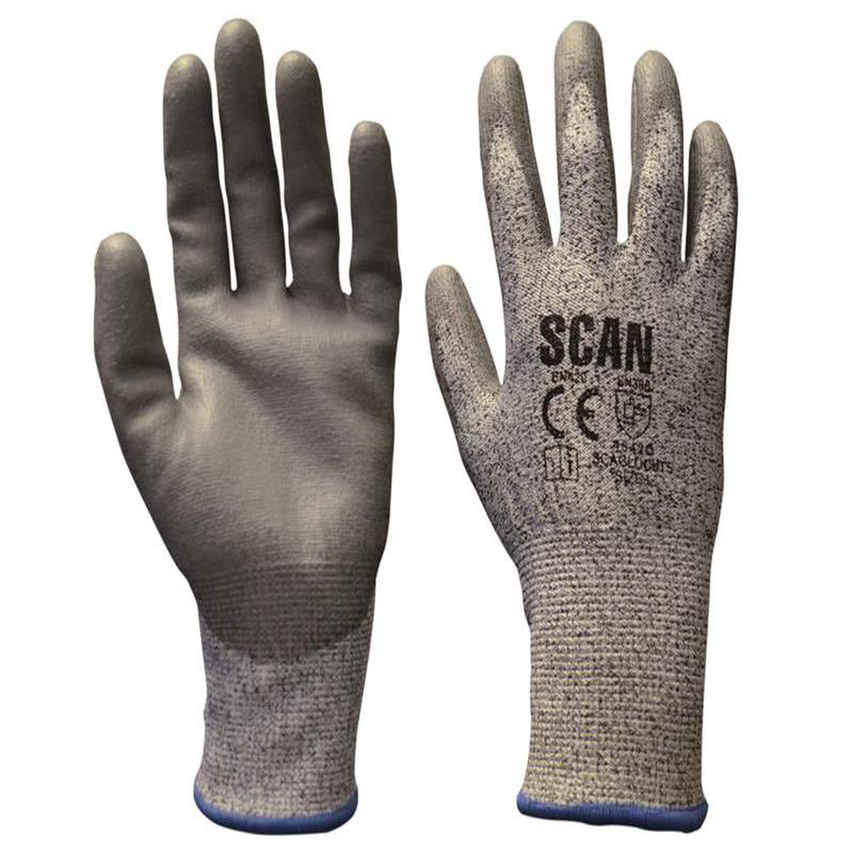 Grey PU Coated Cut 5 Gloves 8211 XXL (Size 11)