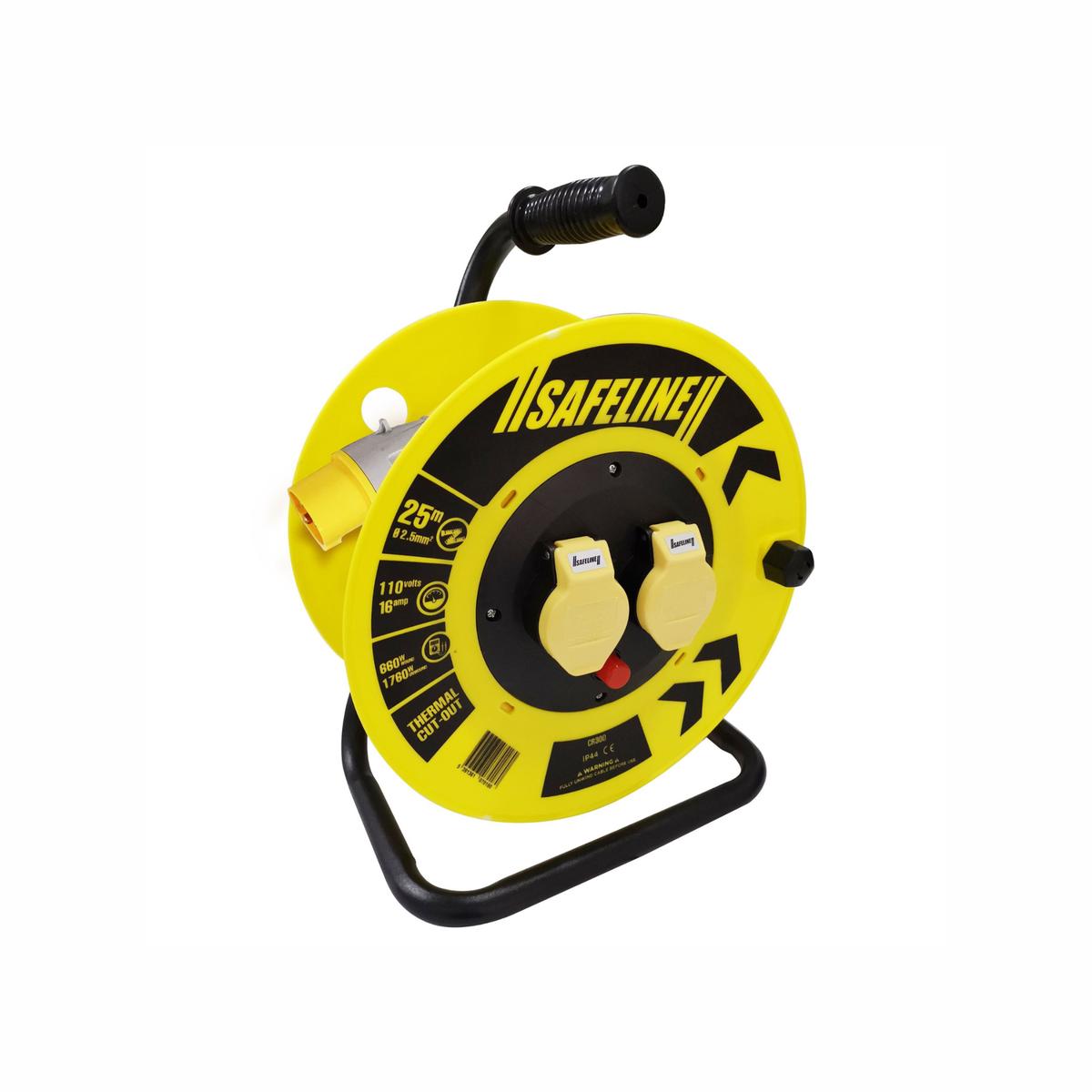 25MT X 110V X 16A 25 SQ YELLOW CABLE REEL