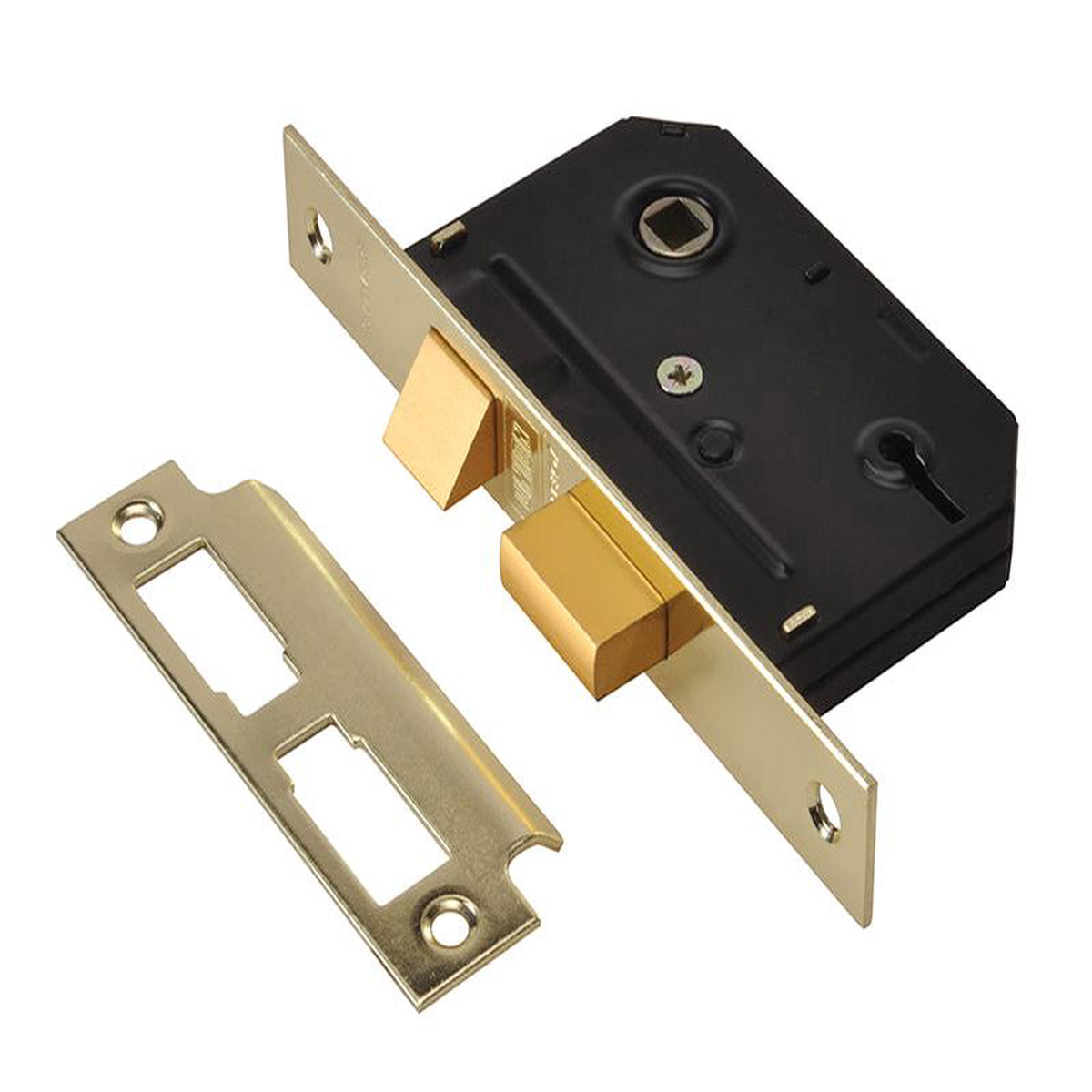 ES-SL Essentials 3 Lever Mortice Sashlock Polished Brass 65mm 25in Visi