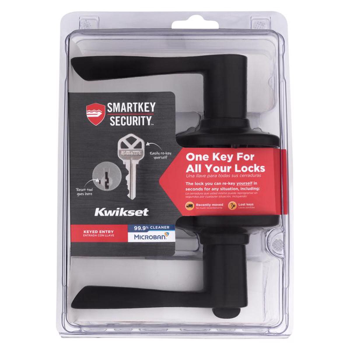 Kwikset 405BL11PSMTCPK6V2 SmartKey Security Wave Entry Lever Venetian Bronze