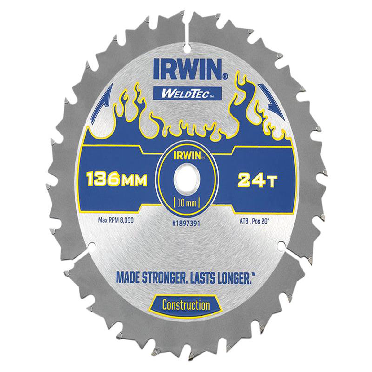 Weldtec Cordless Circular Saw Blade 136 x 10mm x 24T ATB