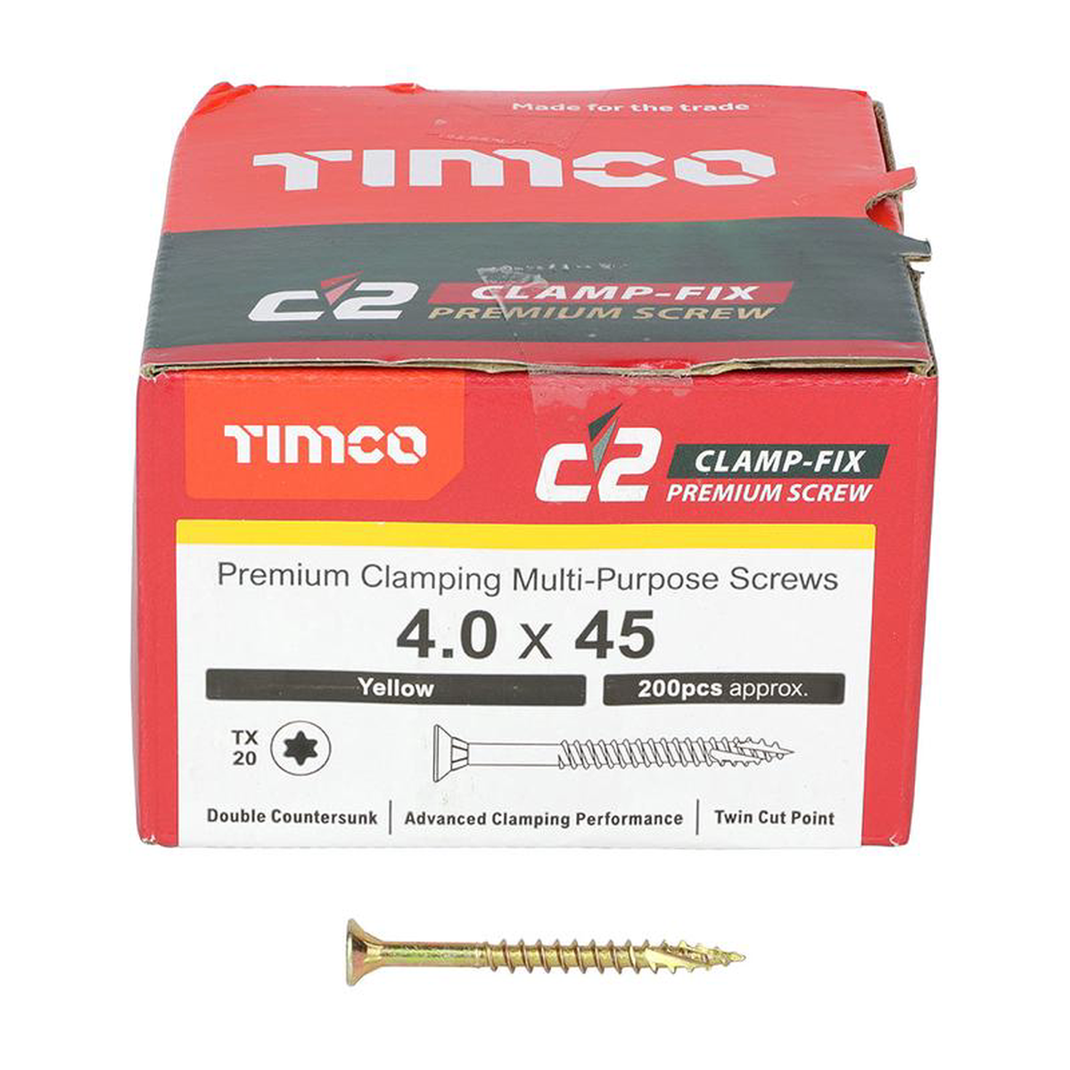TIMCO C2 Clamp-Fix Multi-Purpose Premium Countersunk Gold Woodscrews 8211 40 x 45