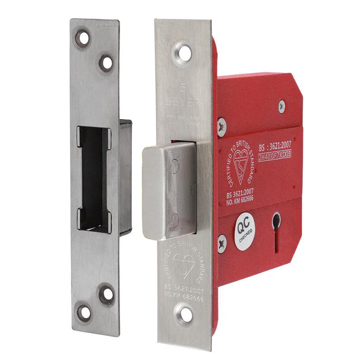 TIMCO 5 Lever British Standard Deadlock Stainless Steel Satin 8211 78mm