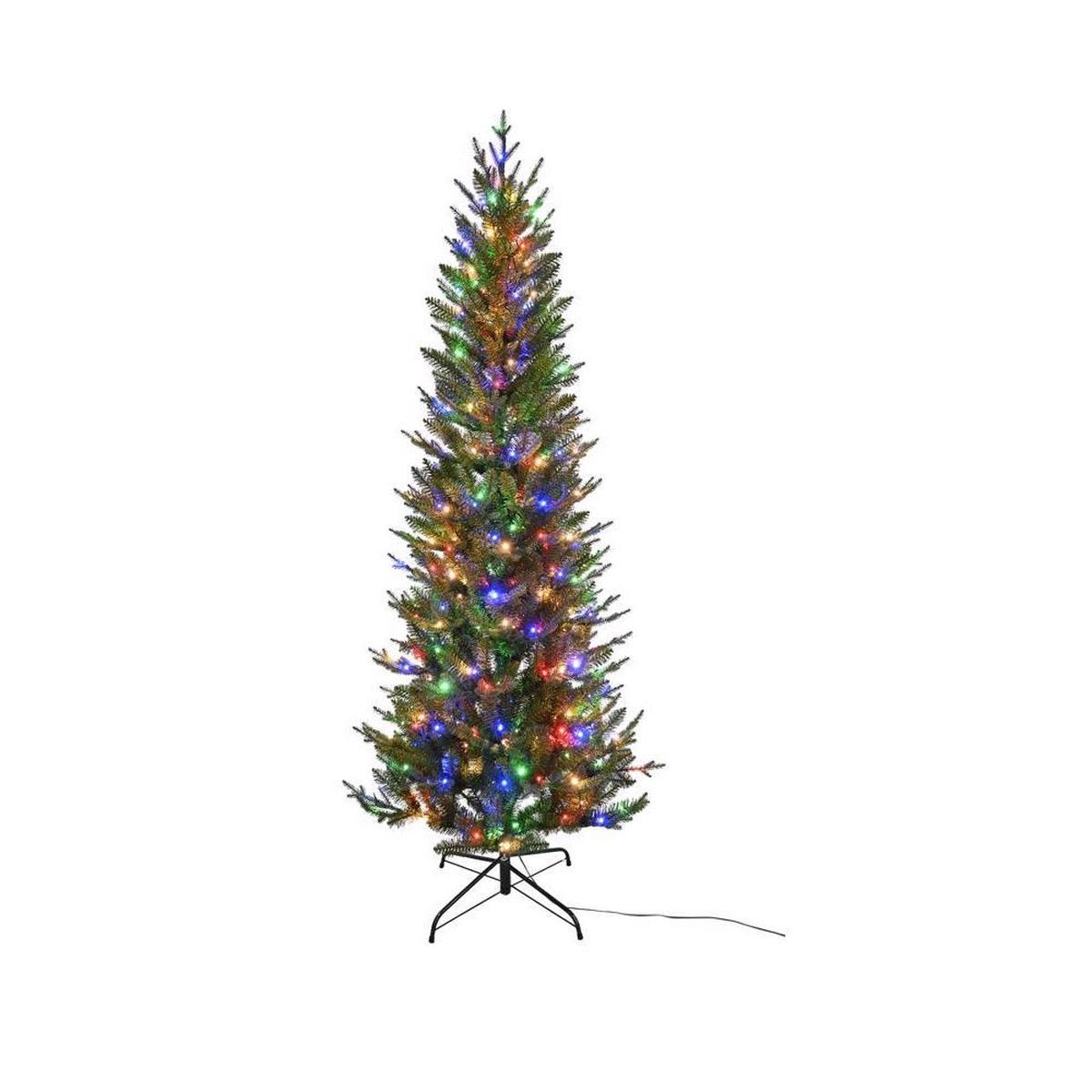 Celebrations TSMF7CCA Slim LED 1-2-Tree Majestic Fraser Fir Christmas Tree 7 Feet