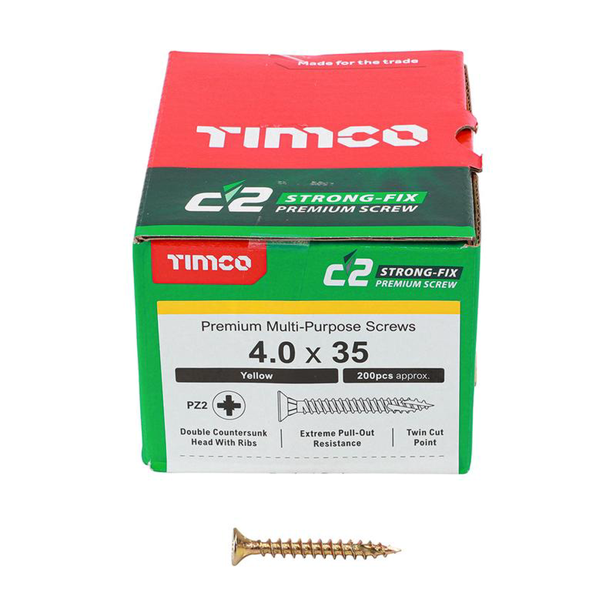 TIMCO C2 Strong-Fix Multi-Purpose Premium Countersunk Gold Woodscrews 8211 40 x 35