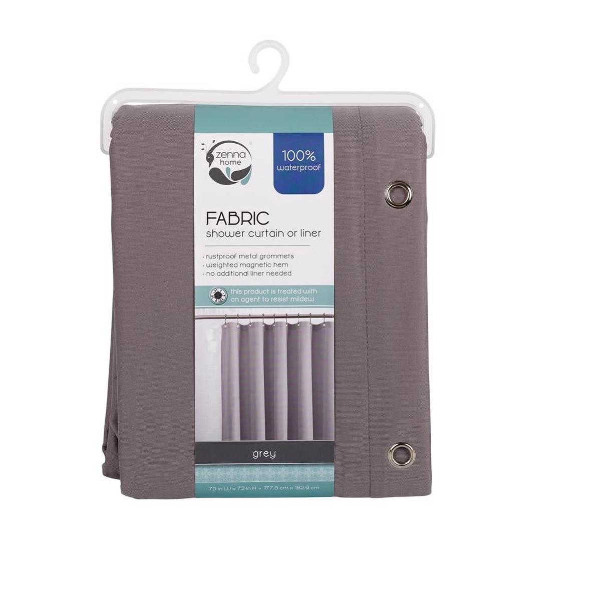 Zenna Home LFRLWTRGYL Shower Curtain Liner Gray