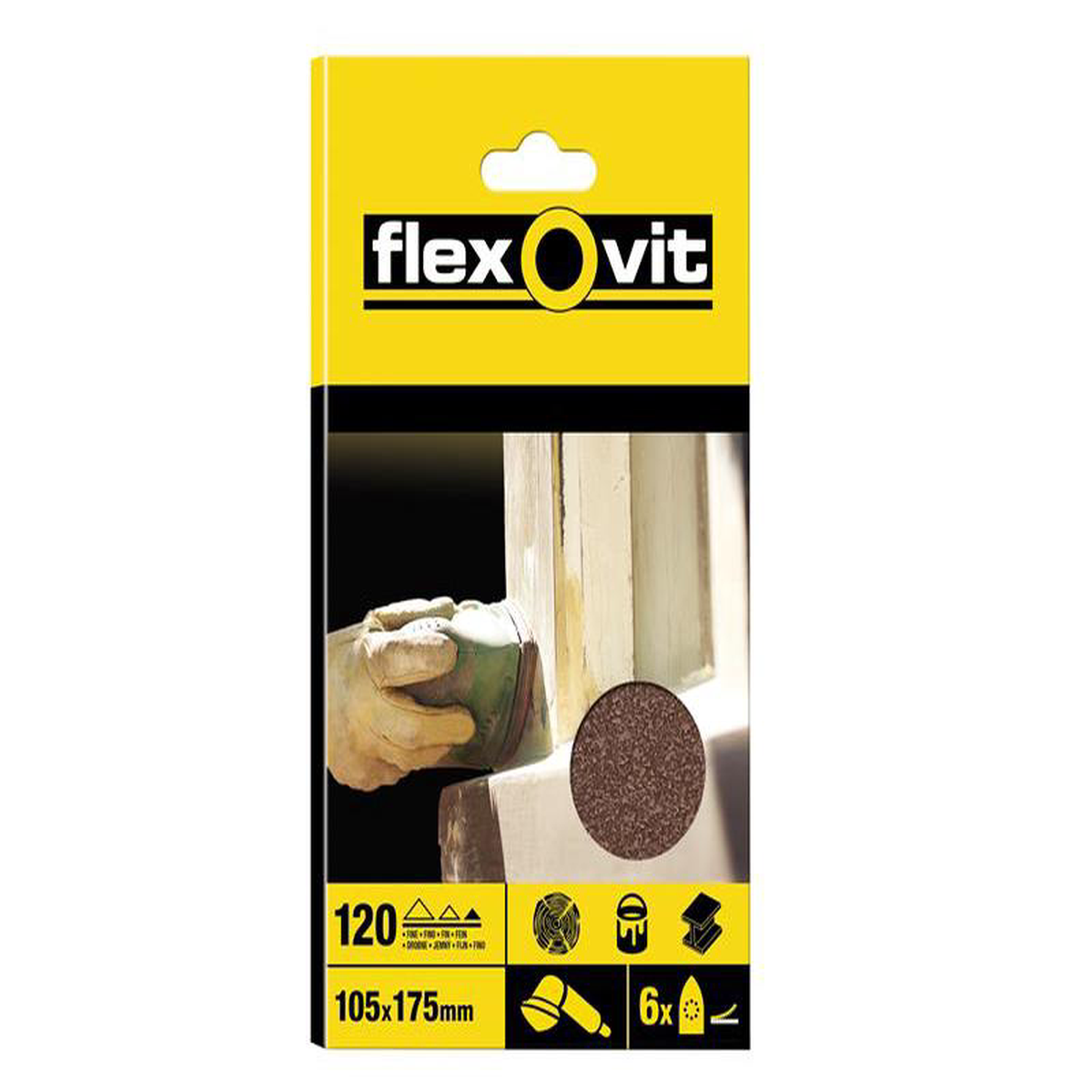 Detail Hook 038 Loop Sanding Sheets 105x175mm Fine 120G (Pack 6)