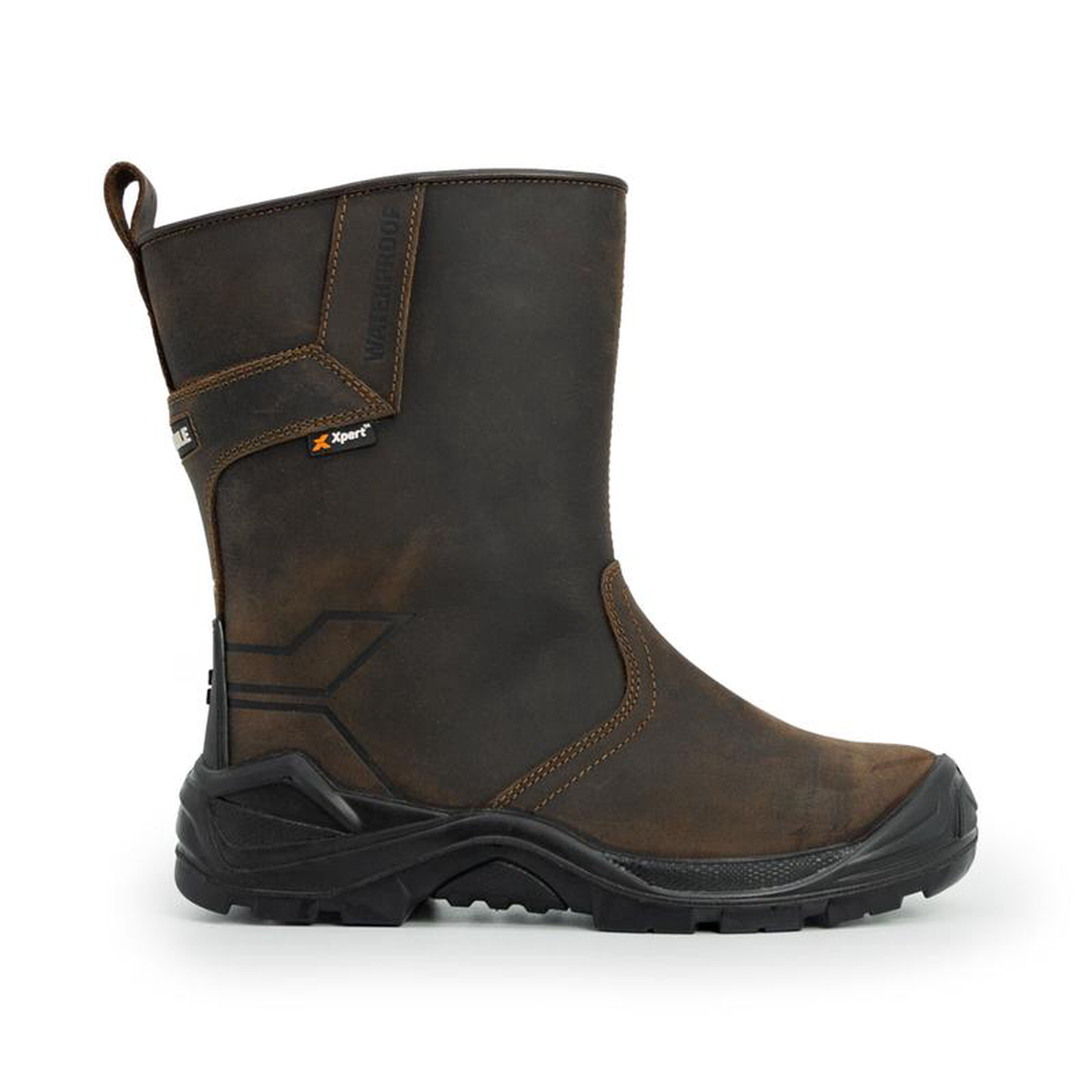 Xpert Invincible S3 Safety Waterproof Rigger Boot Steel Toe 038 Grip X Outsole Brown