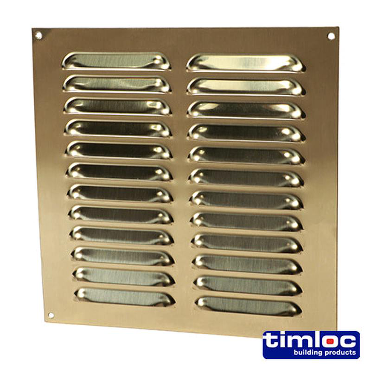 Timloc Louvre Grille Vent Polished Brass 8211 242 x 242mm