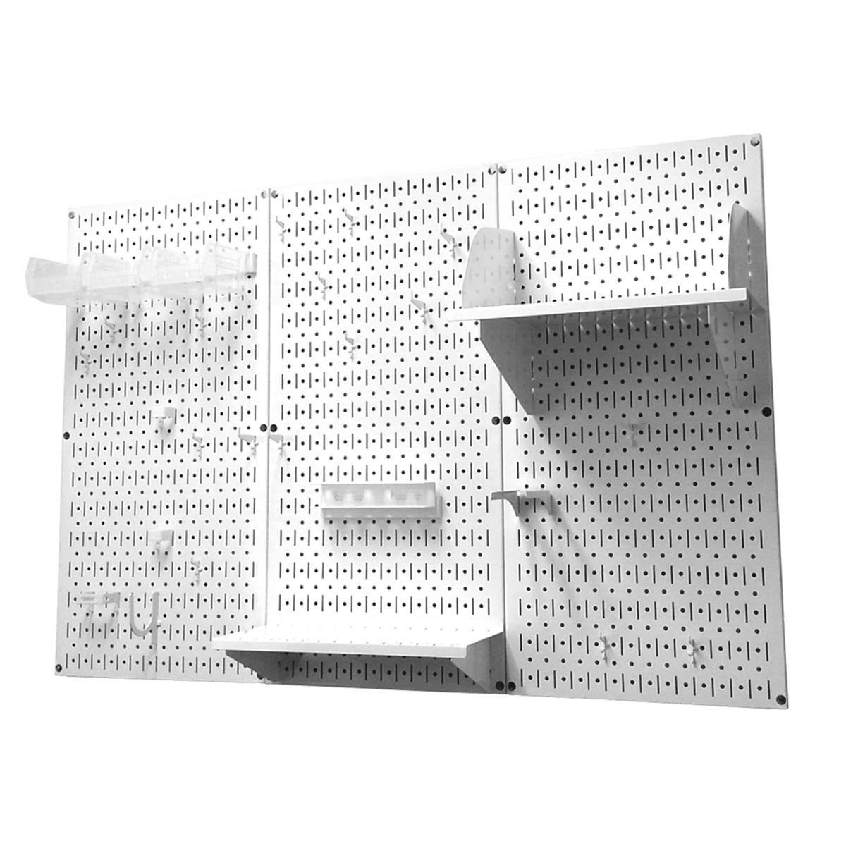 4 Metal Pegboard Standard Tool Storage Kit - White Toolboard White Accessories