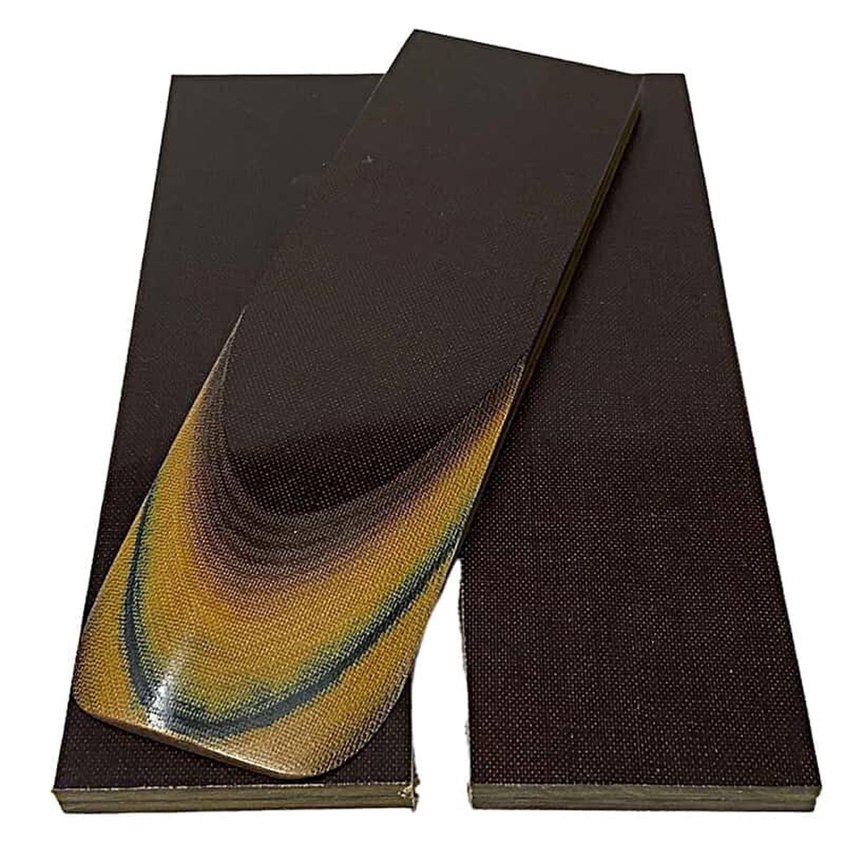 Vintage Linen Micarta- Single Black Line- Two-Tone Brown- Scales Sheets