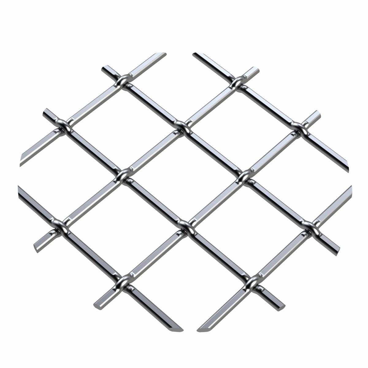 75 Multi-Crimp Single Diamond Decorative Grille - Satin Nickel 36 W x 48 L Sheet