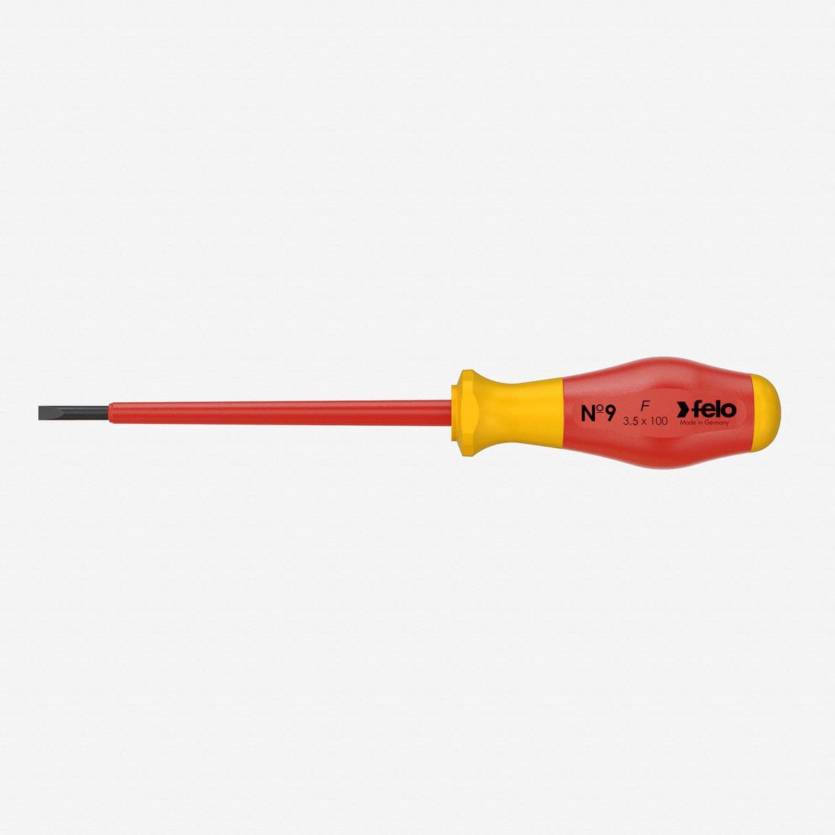 Felo No 9 VDE Slotted 35 x 100mm Screwdriver