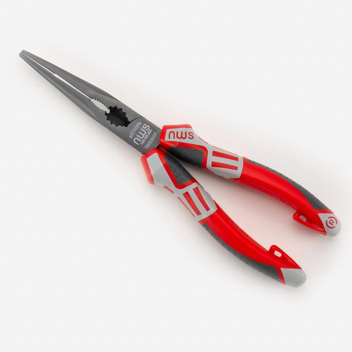 NWS 8 Chain Nose Pliers (Radio Pliers) - TitanFinish - SoftGripp Tethered Attachment