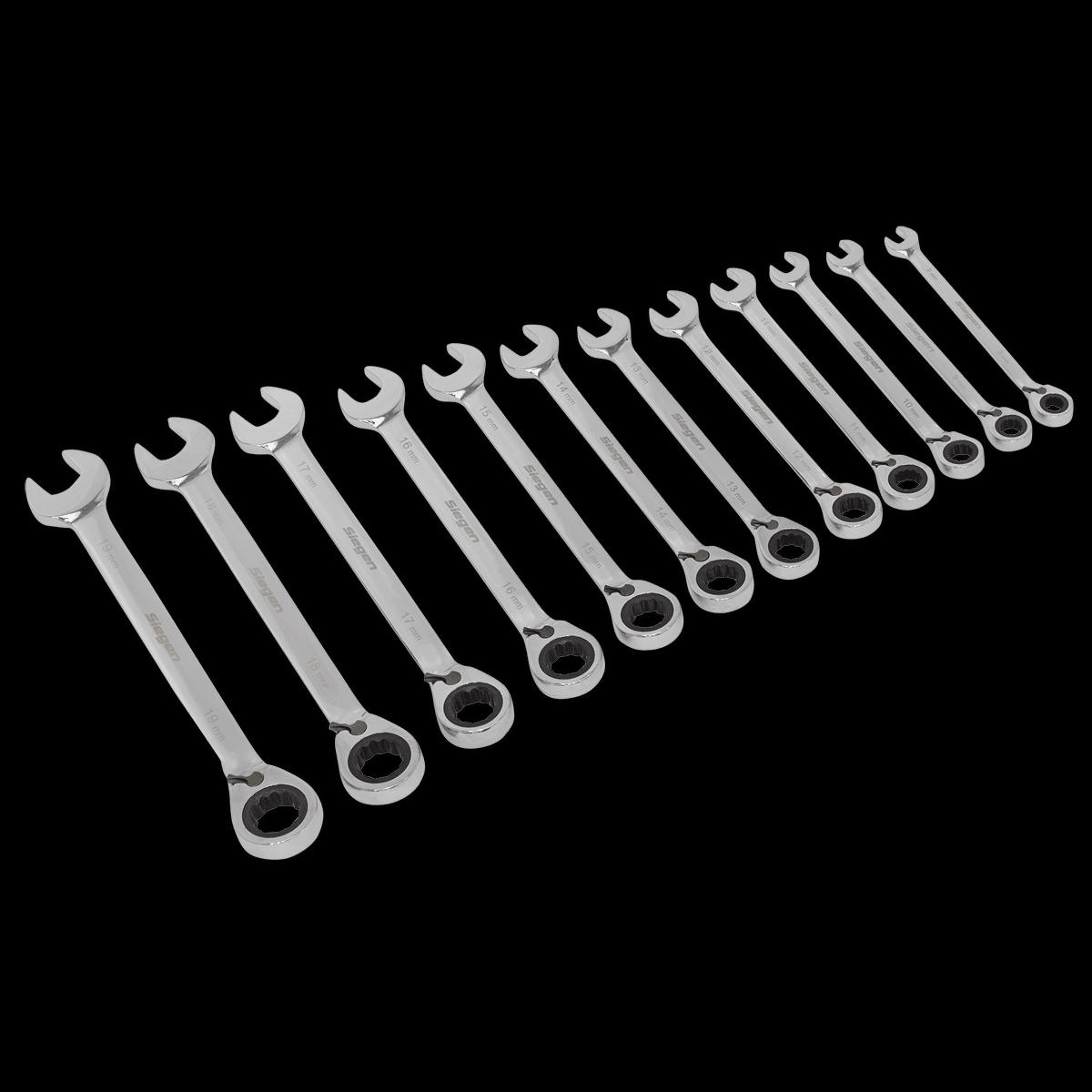 Sealey S0840 Reversible Ratchet Combination Spanner Set 12pc Metric