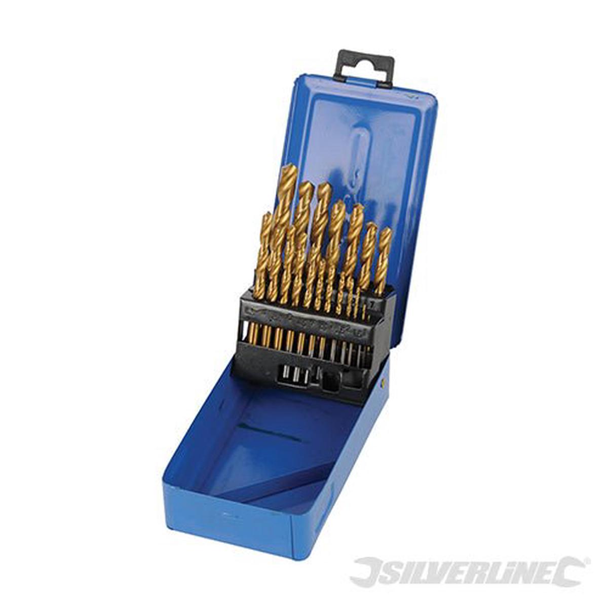 Silverline Titanium-Coated HSS Drill Bit Set 19pce 19pce - DS49