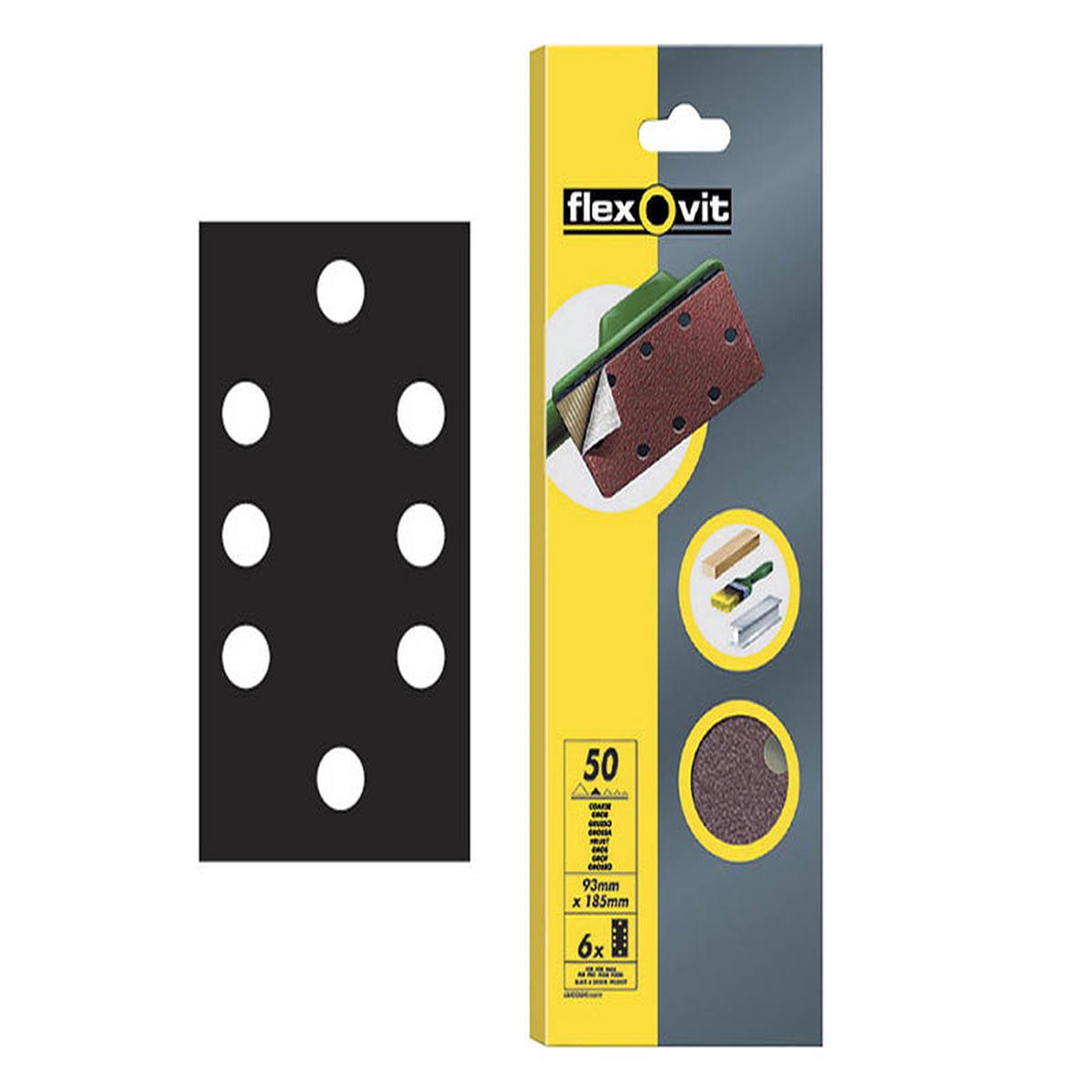 Flexovit 13 Sanding Sheets Quick-Release Medium 80 Grit (Pack 6)