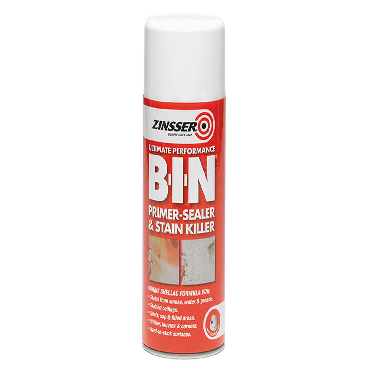 Zinsser BIN Primer Sealer Stain Killer Aerosol White 400ml