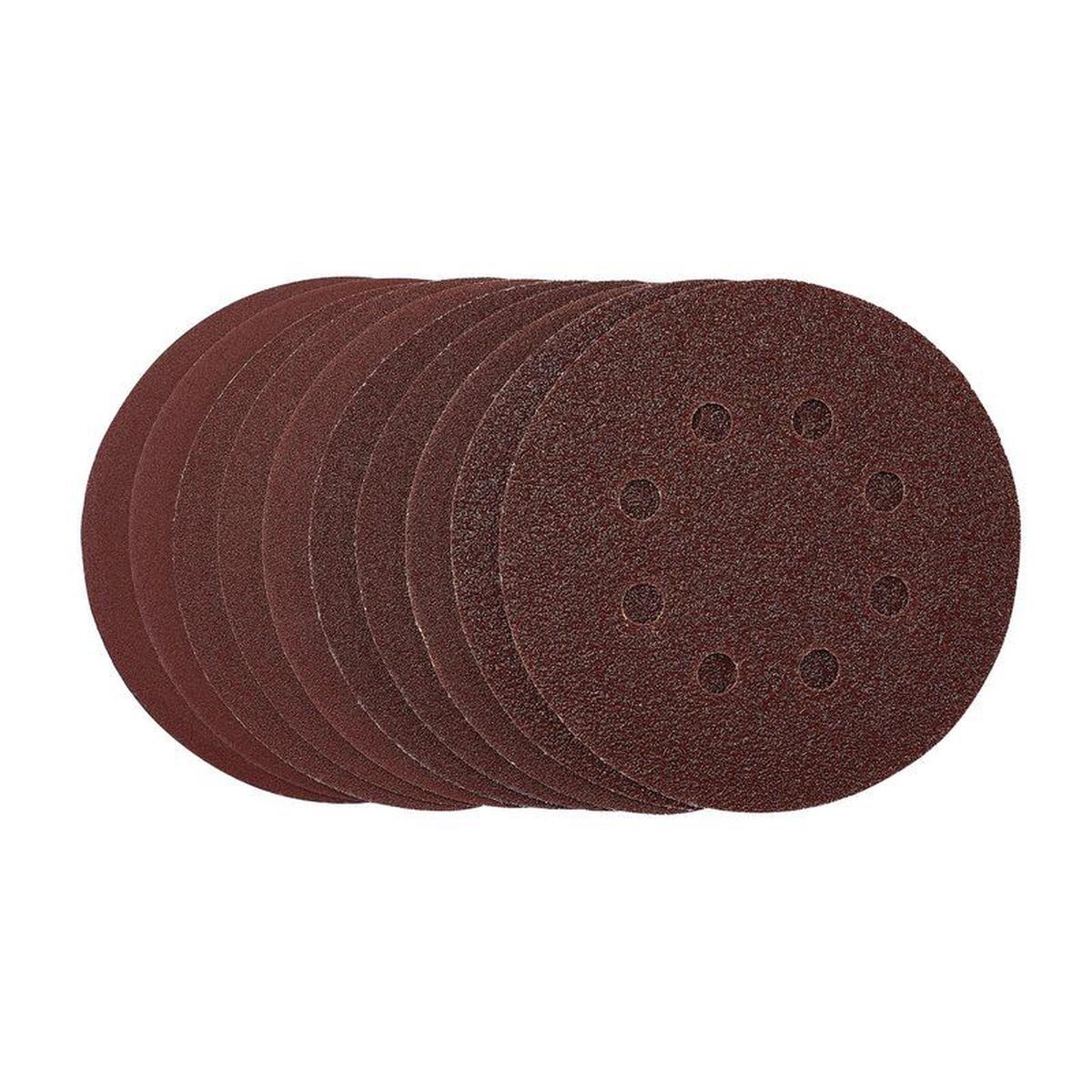 Draper SDHAL125 Sanding Discs 125mm Hook Loop Assorted Grit (Pack of 10) - (54759)