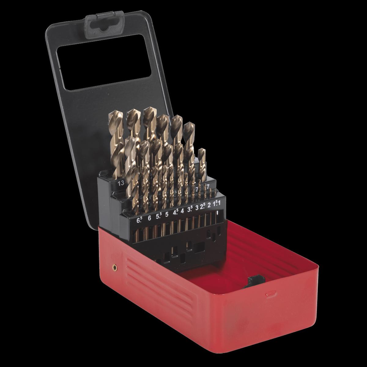 Sealey AK4702 HSS Cobalt Split Point Fully Ground Drill Bit Set 25pc Metric