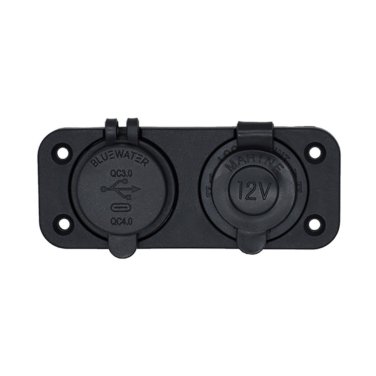 Bluewater Dual USBUSB-C 12V Combo Receptacle wPlate 3000-4011