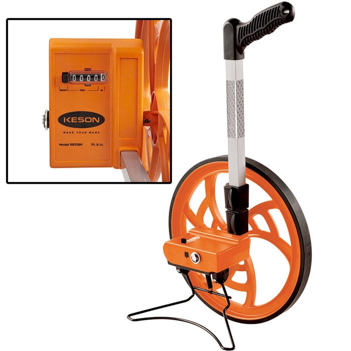 Keson 3 Wheel Rolling Rule - Inches Feet to 10000 Ft (RR318N)